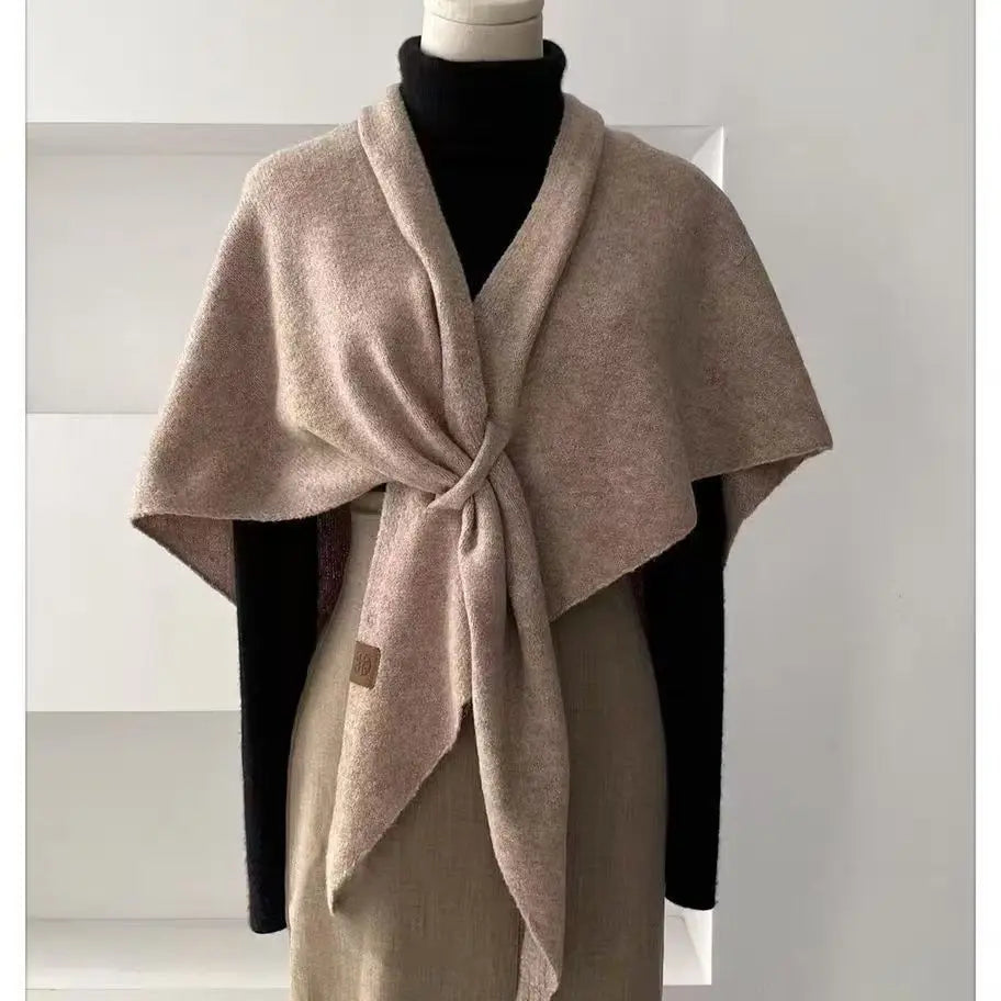 Wool Knitted Triangle Shawl Fashionable Warm Scarf Angel Wishes