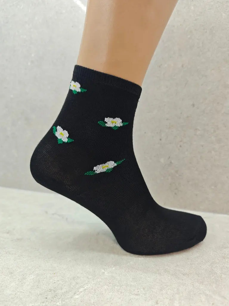 Women's Floral Cotton Socks 6 12 24 Pairs Angel Wishes