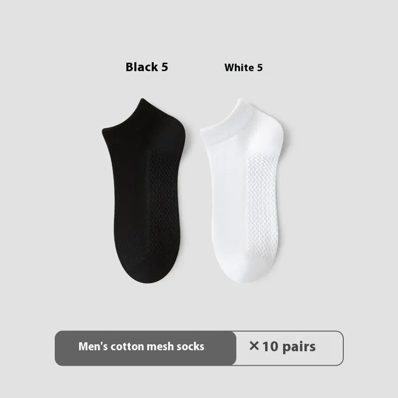 Cotton Anti-Pilling Short Socks Men's Deodorant And Sweat-absorbing Invisible Tight Mesh Boat Socks Angel Wishes