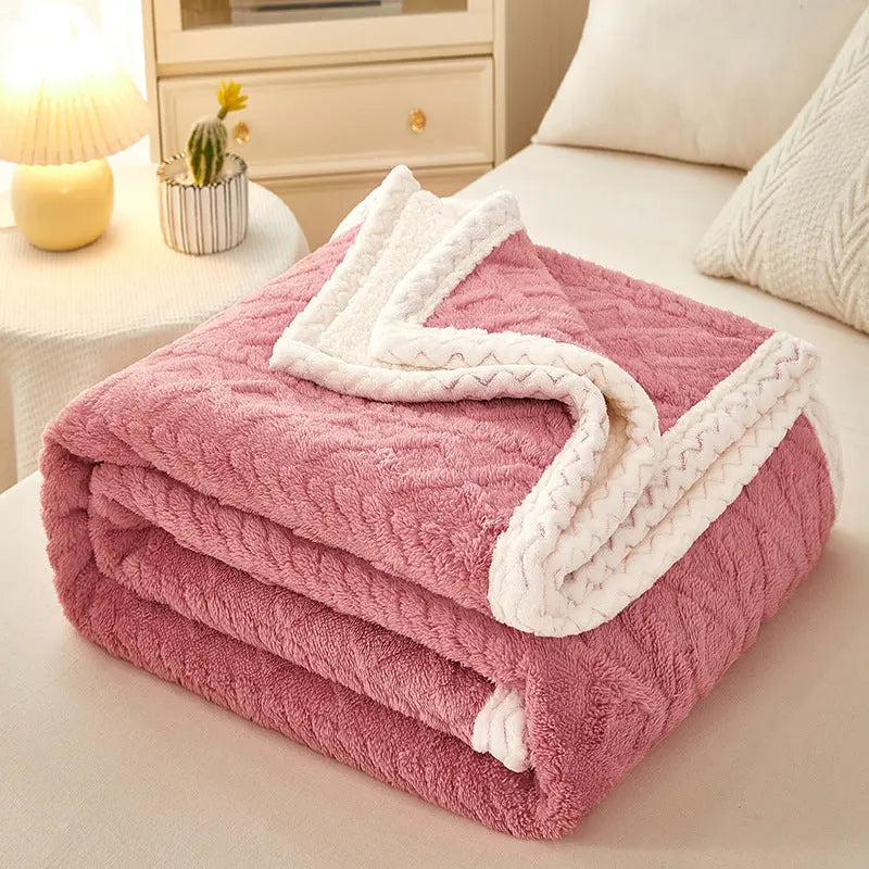 Blanket Double Thickened Warm Coral Fleece Sofa Blanket Angel Wishes