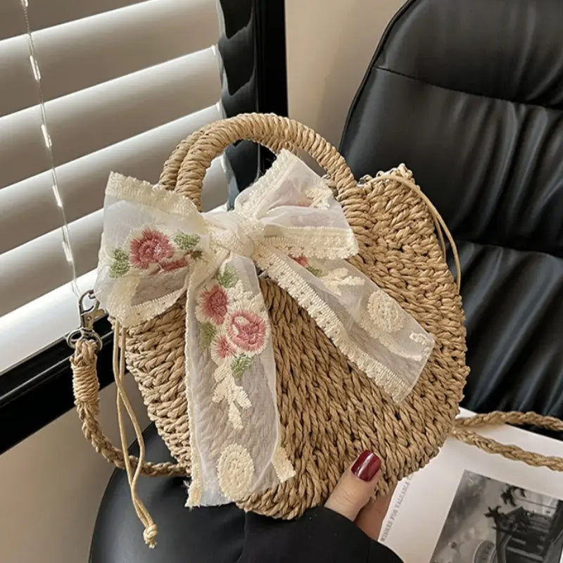 Straw Bag Fresh Simple Designcarry It By Hand Or Crossbody Angel Wishes
