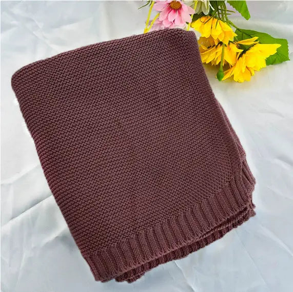 Personalized Knitted Cotton Baby Blanket Angel Wishes