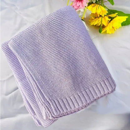 Personalized Knitted Cotton Baby Blanket Angel Wishes