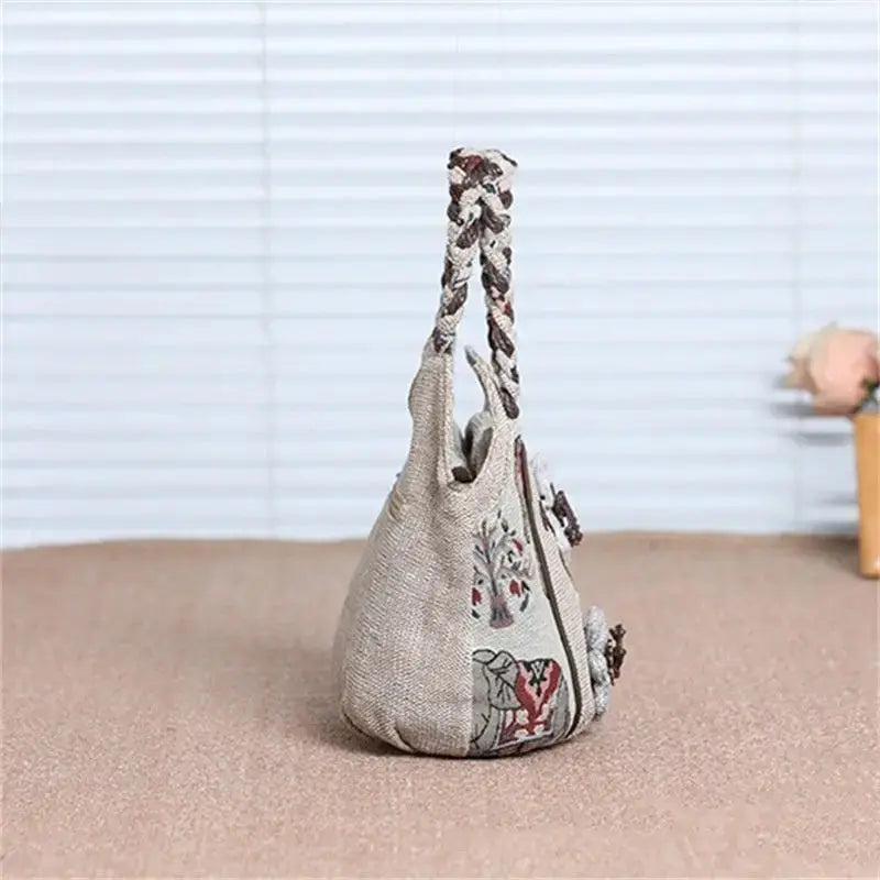 Ethnic Style Hand-woven Handbag All-match Hand Carrying Angel Wishes