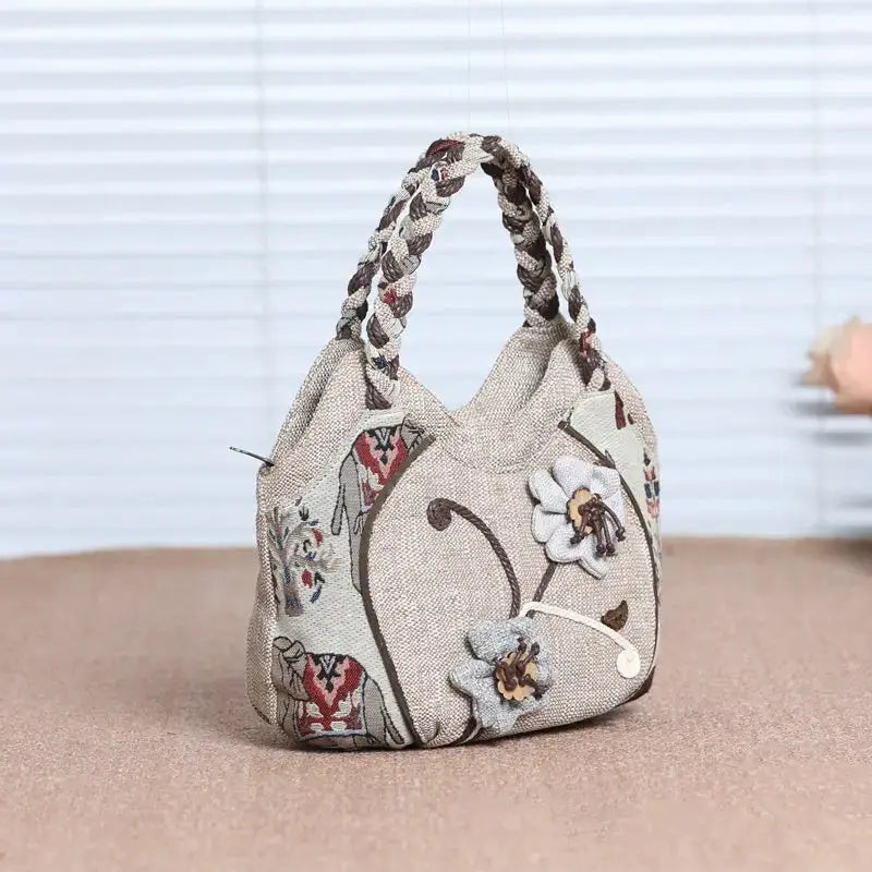 Ethnic Style Hand-woven Handbag All-match Hand Carrying Angel Wishes