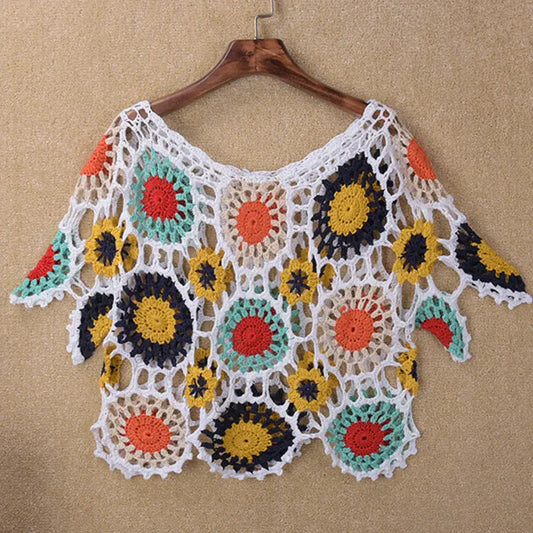 Handmade Crocheted, Hollow-out Beach Cover-up Angel Wishes