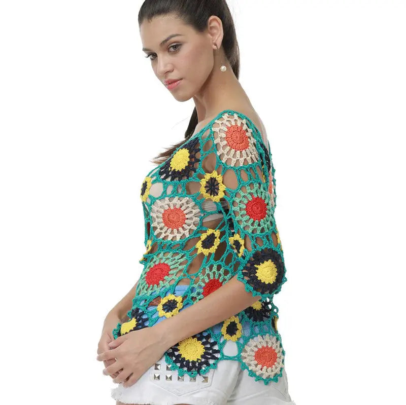 Handmade Crocheted, Hollow-out Beach Cover-up Angel Wishes