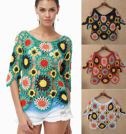 Handmade Crocheted, Hollow-out Beach Cover-up Angel Wishes