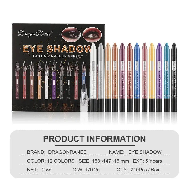 Pearlescent Pen 12 Piece Eye Shadow Set Angel Wishes