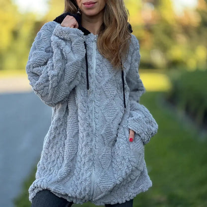 Hooded Solid Colour Cardigan For Women Angel Wishes