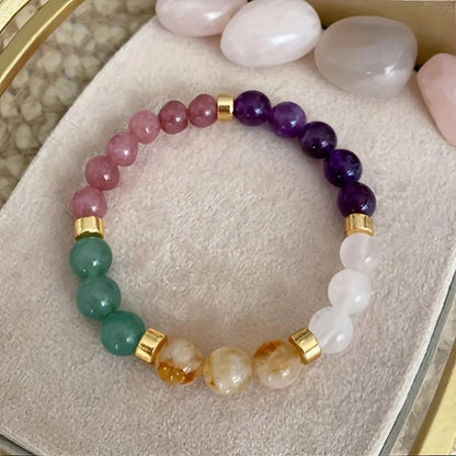 Natural Stone Bracelet Citrine Dongling Stone Malachite Bracelet Angel Wishes