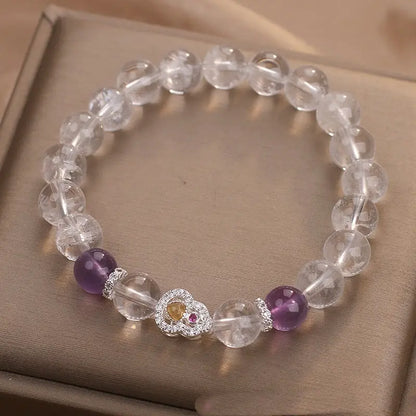 Natural White Crystal Amethyst Bracelet Angel Wishes