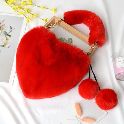 Heart-shaped Plush Handbag Angel Wishes