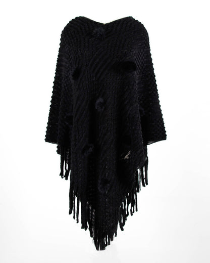 Fringed Cloak Shawl Sweater Angel Wishes