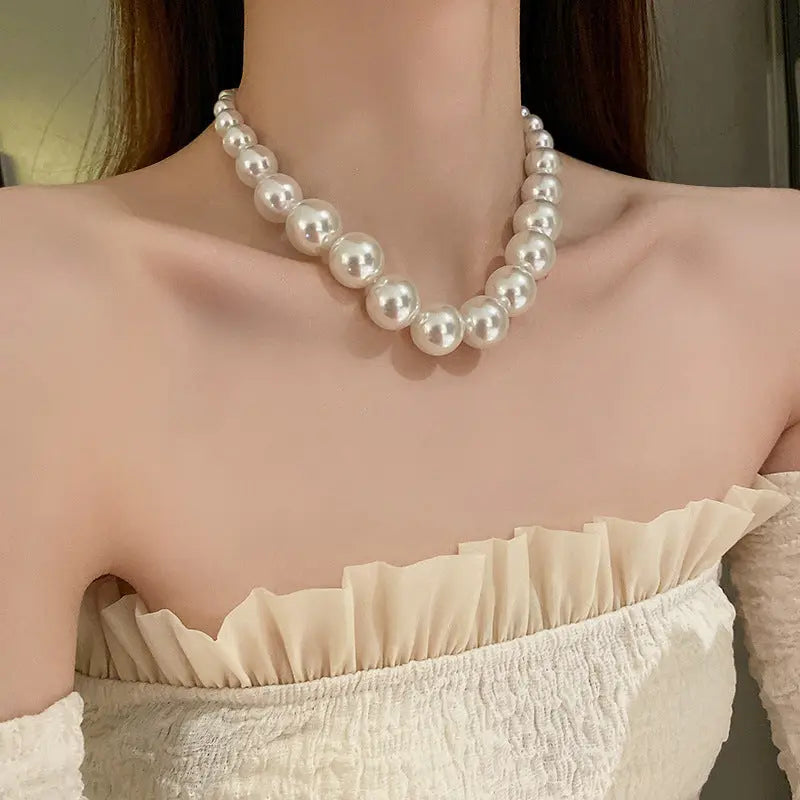 French Retro Gradient Large And Small Pearls Necklace Angel Wishes