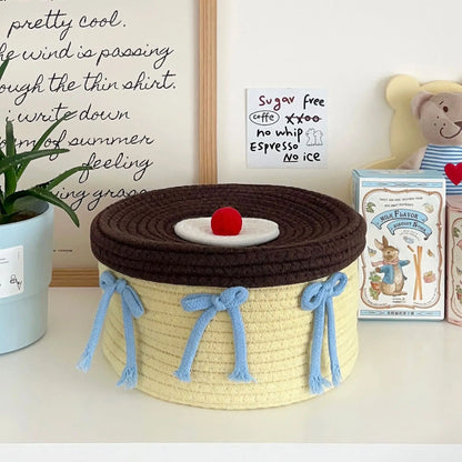 Cute Cotton Thread Woven Storage Basket Angel Wishes