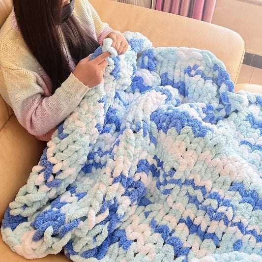 Coarse Yarn Chenille Knitted Blanket Angel Wishes
