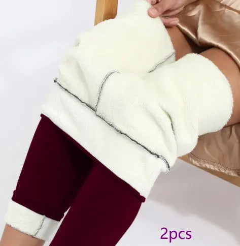 Women's Lamb Wool High Waist Elasticity Leggings Angel Wishes