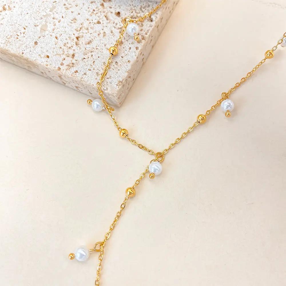 Tassel Pearl Pendant Chain Angel Wishes