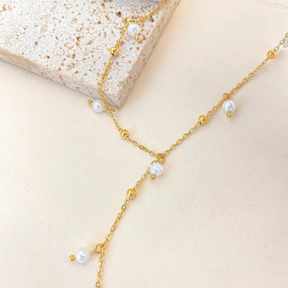 Tassel Pearl Pendant Chain Angel Wishes