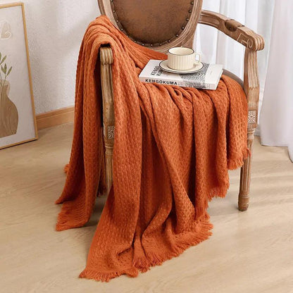 Solid Colour Knitted Sofa Blanket Angel Wishes