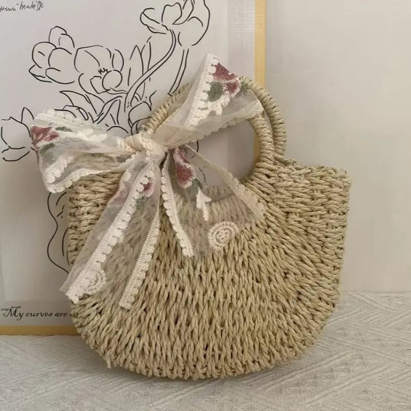 Straw Bag Fresh Simple Designcarry It By Hand Or Crossbody Angel Wishes