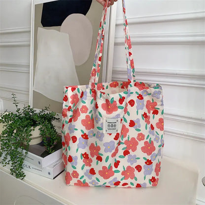 Floral Canvas Tote Bag Angel Wishes