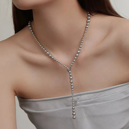 Pearl Necklace Y-shaped Gradient Long Light Luxury Minority Angel Wishes