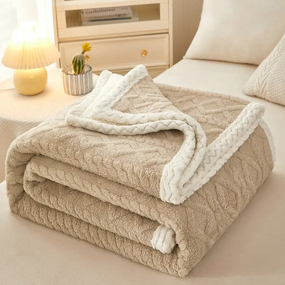 Blanket Double Thickened Warm Coral Fleece Sofa Blanket Angel Wishes