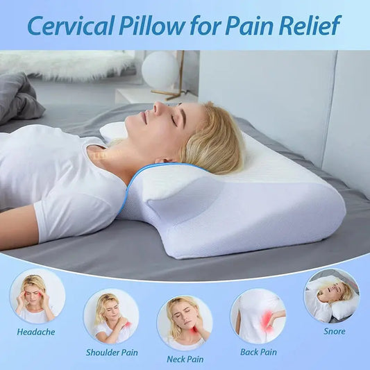 Memory Foam Cervical Pillow, 2 In 1 Ergonomic Contour Orthopedic Pillow For Neck Pain, Contoured Support Pillows,Neck Pillow Angel Wishes