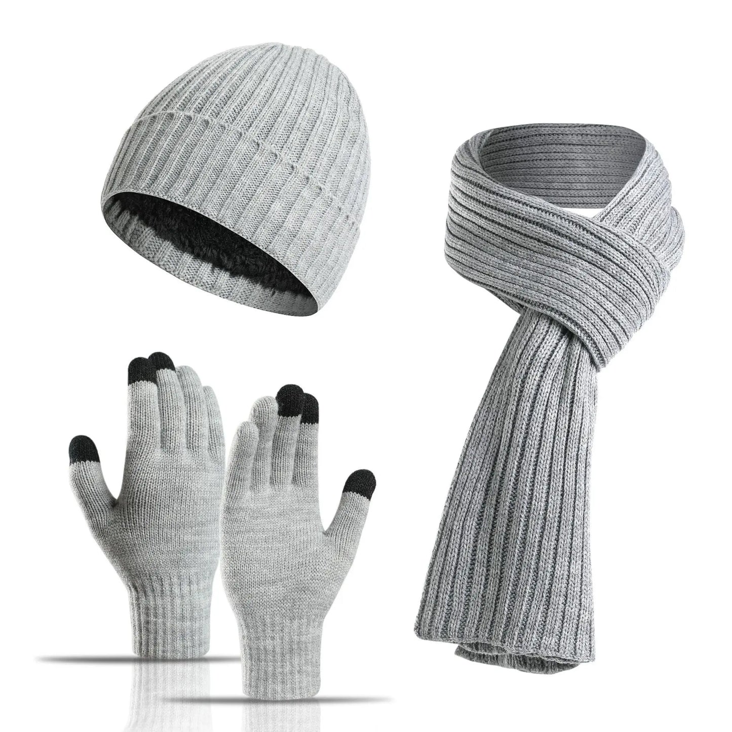 Men's And Women's Knitted Thickened Warm Wool Hat Scarf Gloves Three-piece Set Angel Wishes