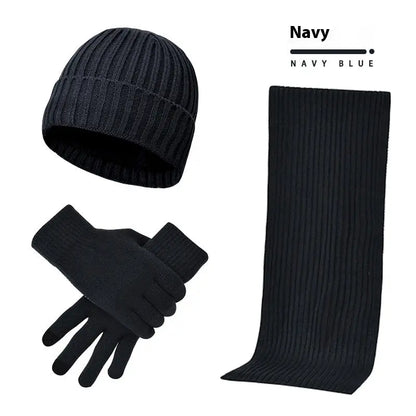 Men's And Women's Knitted Thickened Warm Wool Hat Scarf Gloves Three-piece Set Angel Wishes