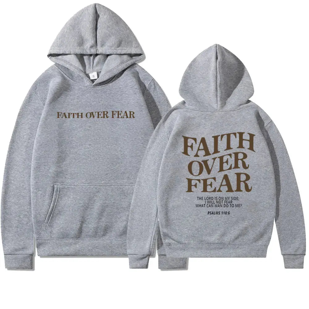 Faith Over Fear Unisex Christian Hoodie Angel Wishes