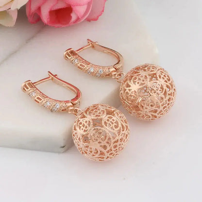 Fashion Hollow Large Spherical Earrings Angel Wishes