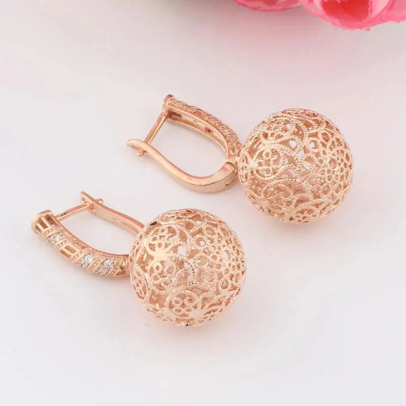 Fashion Hollow Large Spherical Earrings Angel Wishes