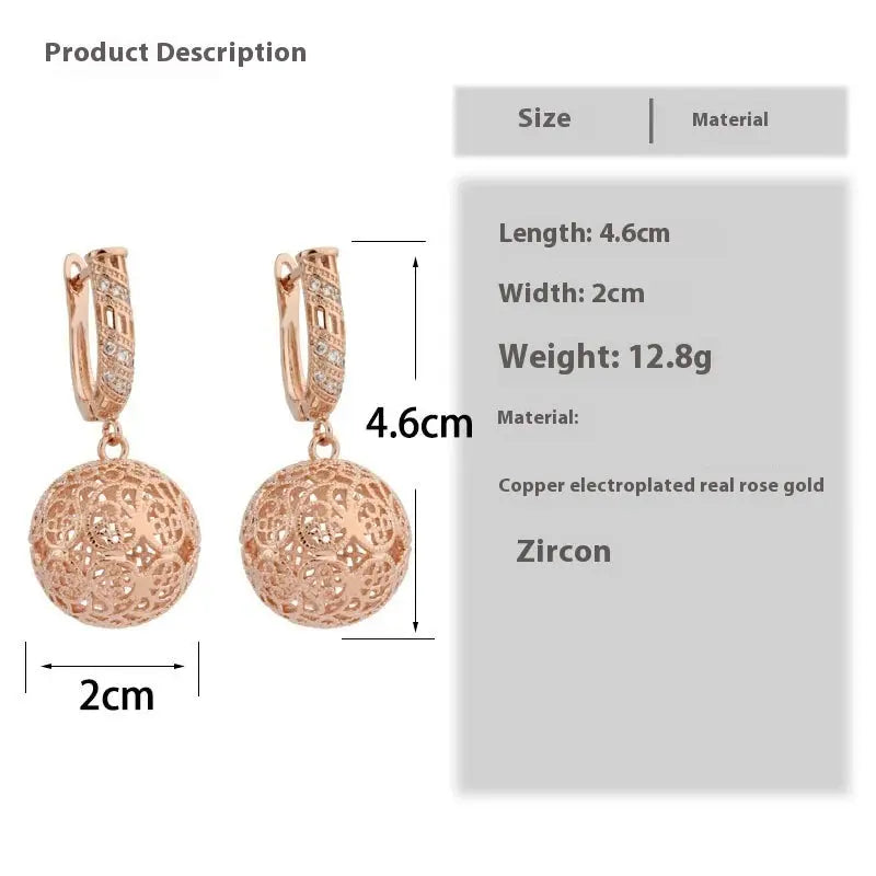 Fashion Hollow Large Spherical Earrings Angel Wishes