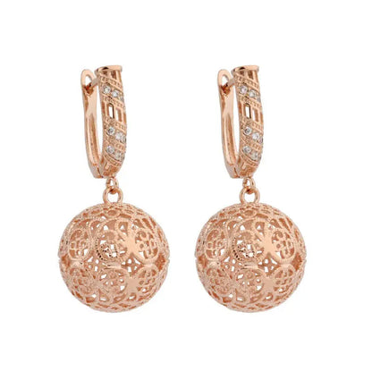 Fashion Hollow Large Spherical Earrings Angel Wishes