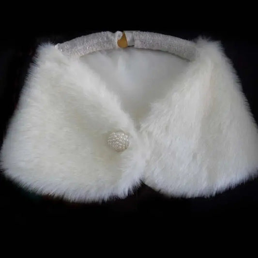 FAUX FUR BRIDAL WEDDING CAPE SHAWLBRIDESMAID STOLE WRAP SHRUG CAPELET BOLERO Angel Wishes