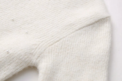 Decorated Pearls Knitwear Mini Skirt Angel Wishes