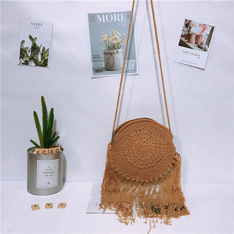 Round Tassel Cotton Bag Angel Wishes