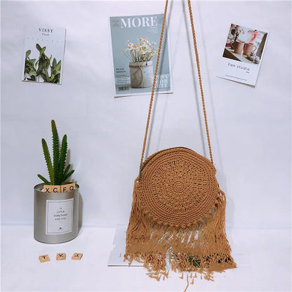 Round Tassel Cotton Bag Angel Wishes