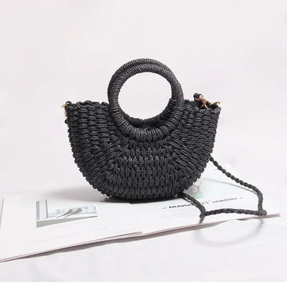 Seaside Vacation Beach Mini Straw Bag Angel Wishes