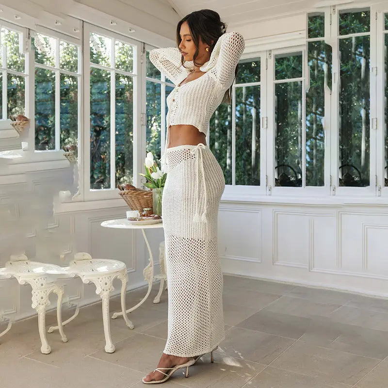 Women's Hollow Top and Skirt Angel Wishes
