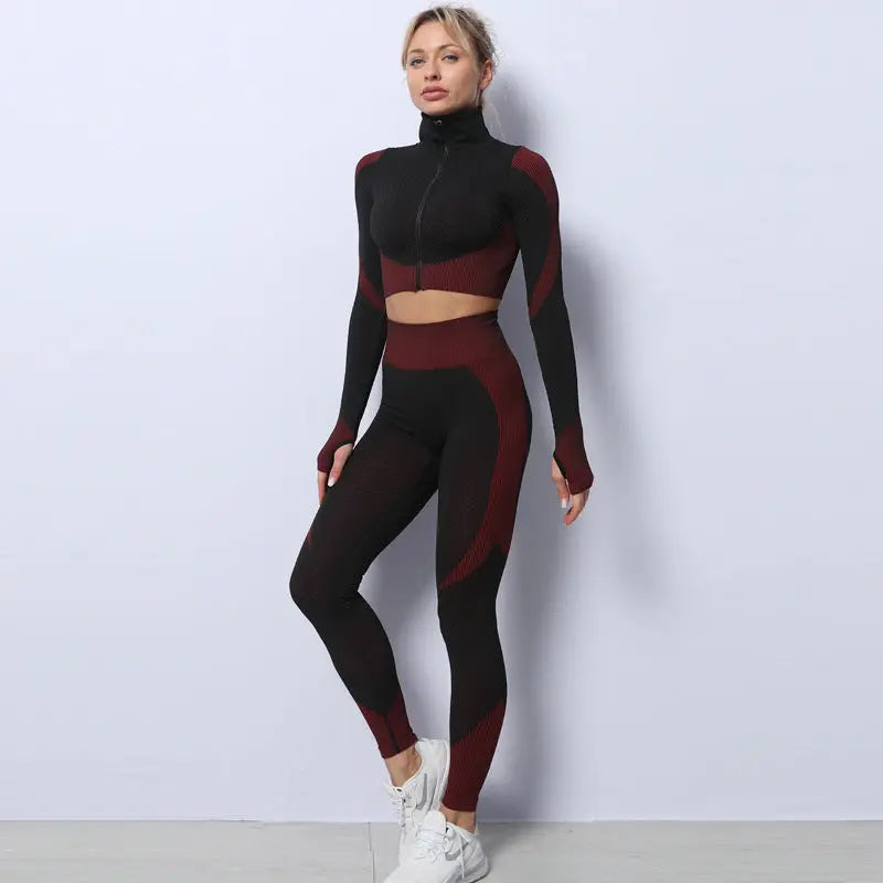 3PCS Yoga Set Seamless Sport Set Women Gym Clothing Leggings Women Crop Top Sports Bra Women Fitness Gym Set Womens Outfits Tracksuit Angel Wishes