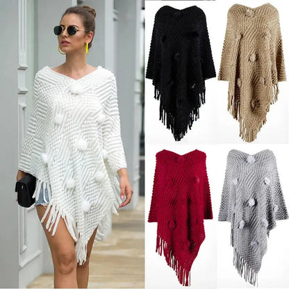 Fringed Cloak Shawl Sweater Angel Wishes