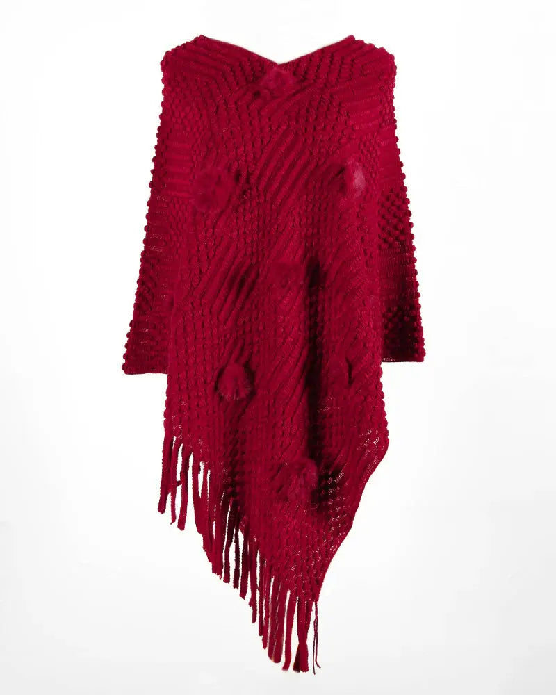 Fringed Cloak Shawl Sweater Angel Wishes