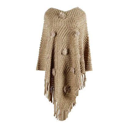 Fringed Cloak Shawl Sweater Angel Wishes