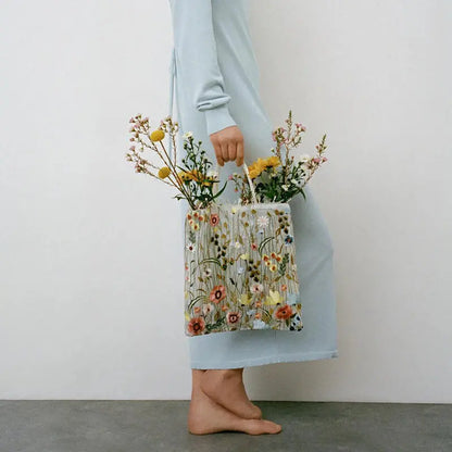 Handmade Embroidered Flower Bag Angel Wishes