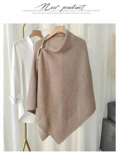 High-end Knitted Cape Shawl Blouse Angel Wishes