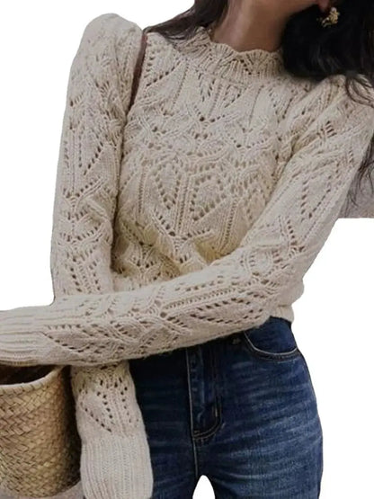 Hollow-out Knitted Blouse Angel Wishes